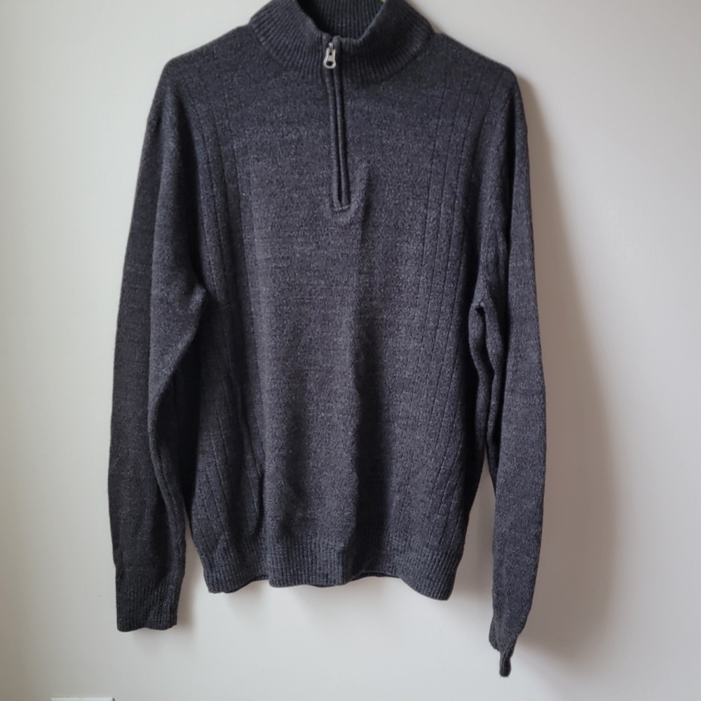 Dockers Men's Gray Half-Zip Sweater, Size L